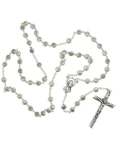 Chapelet Saint Benoît en métal argenté