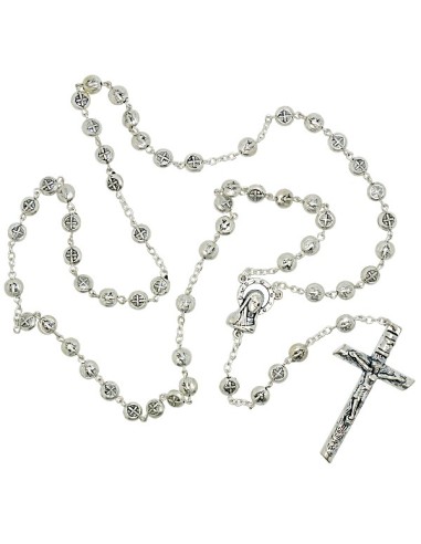 Chapelet Saint Benoît en métal argenté