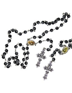Chapelet Sainte Rita, roses noires