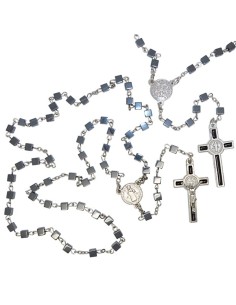 Chapelet Saint Benoît en hématite