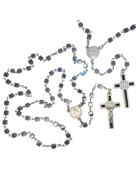 Chapelet Saint Benoît en hématite