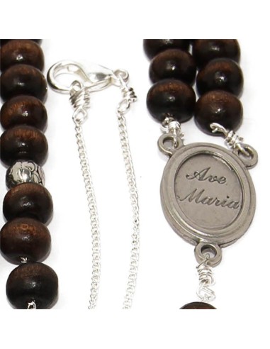 Chapelet brun collier