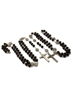 Chapelet Lourdes avec fermeture chaîne - brun