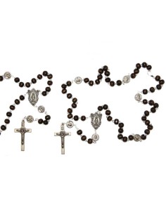 Chapelet Padre Pio, fermeture chaîne - brun