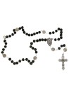 Chapelet Padre Pio, fermeture chaîne - noir
