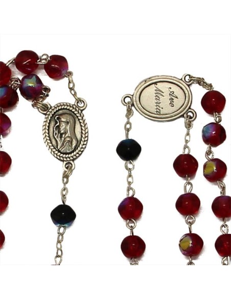 Chapelet rouge multicolore