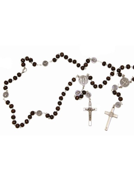 Chapelet Saint Benoît - brun - fermeture chaîne