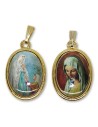 Médaille de la Vierge de Banneux et apparition de Lourdes  ovale
