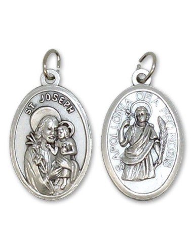 Médaille de Sainte Apolline et Saint Joseph