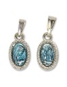 Médaille de la Vierge de Lourdes bleue 