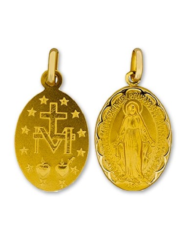 Médaille de la Vierge Miraculeuse dorée 17 mm