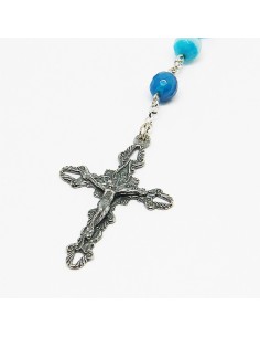 Chapelet en argent et pierre - Agate bleue 2