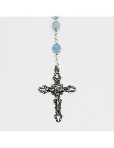 Chapelet en argent et pierre - Aquamarine