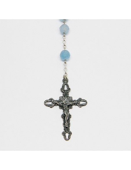 Chapelet en argent et pierre - Aquamarine