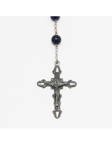 Chapelet en argent et pierre - Lapis-lazuli