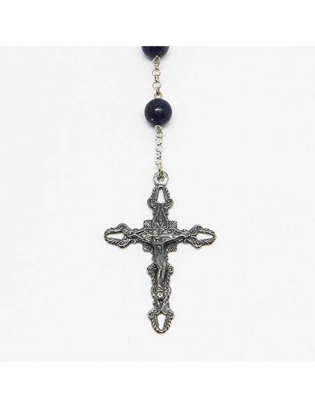 Chapelet en argent et pierre - Lapis-lazuli
