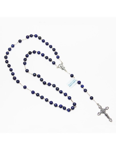 Chapelet en argent et pierre - Lapis-lazuli