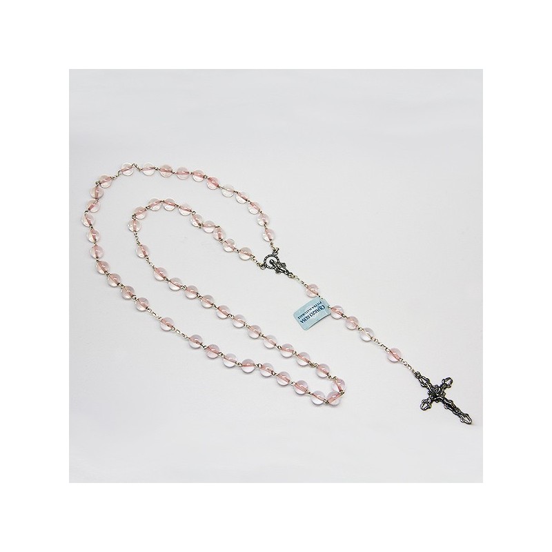 Chapelet en argent et pierre - Quartz rose