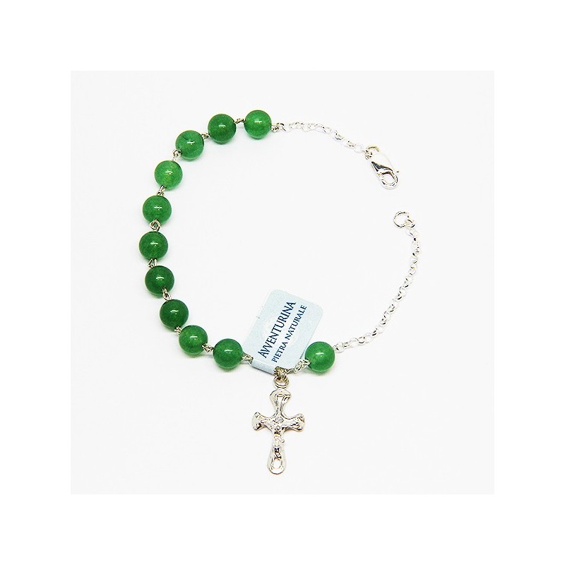 Chapelet-bracelet en argent et pierre - Aventurine