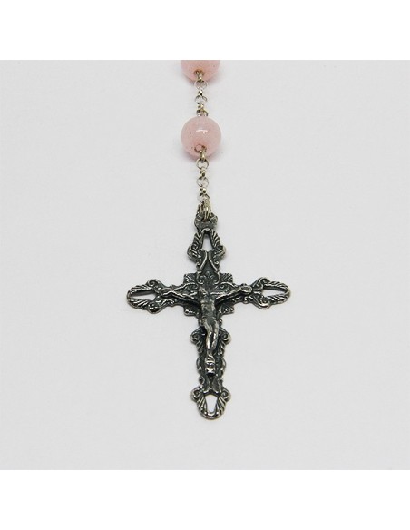 Chapelet en argent et pierre - Rhodonite