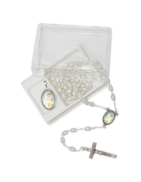 Chapelet avec boite et médaille - Ange Gardien 