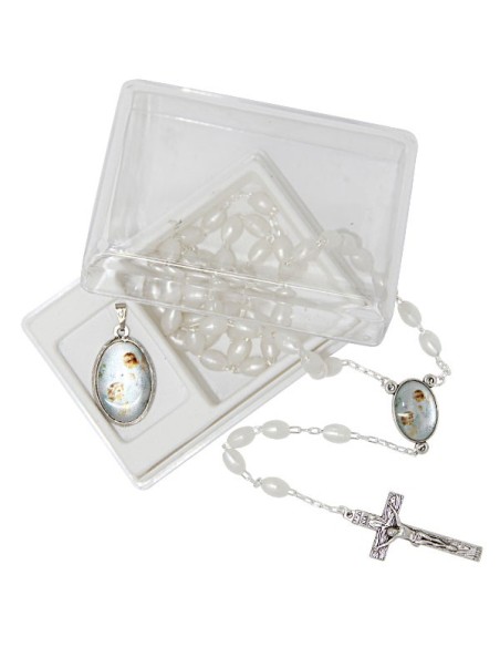 Chapelet avec boite et médaille - Ange