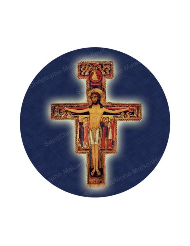 Autocollants ronds - 45 mm - "Croix bleue" - 120 pièces