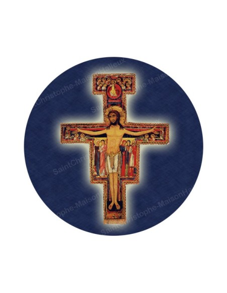 Autocollants ronds - 45 mm - "Croix bleue" - 120 pièces