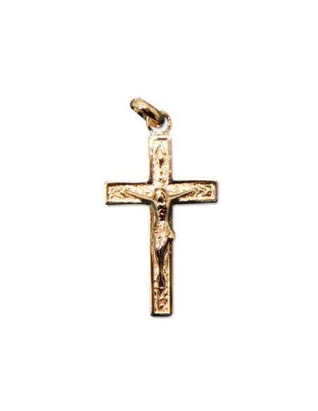 Croix avec Christ plaqué or 30 mm
