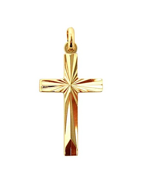 Croix avec Christ  plaqué or 40 mm