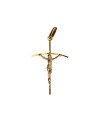 Croix avec Christ plaqué or 30 mm