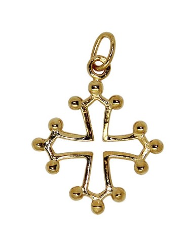 Croix avec Christ plaqué or 30 mm