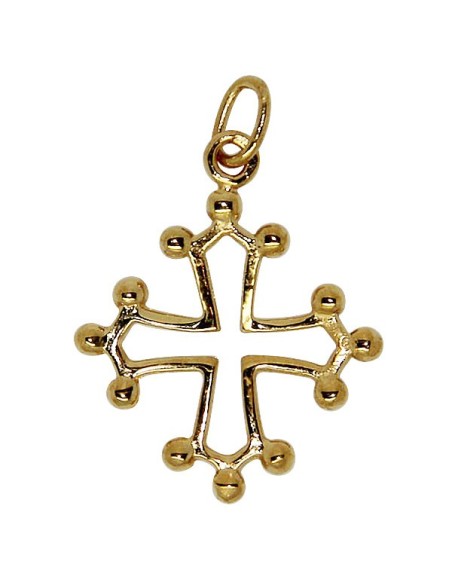 Croix avec Christ plaqué or 30 mm