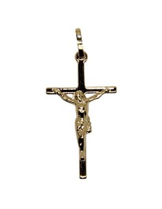 Croix avec Christ plaqué or 30 mm