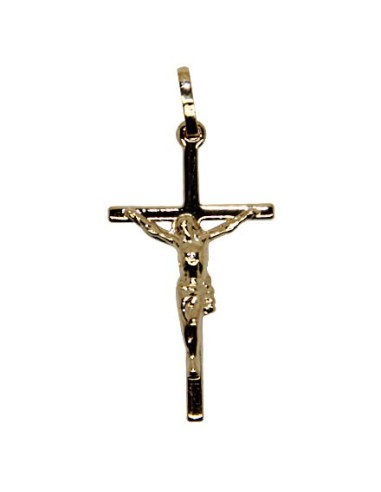 Croix avec Christ plaqué or 30 mm