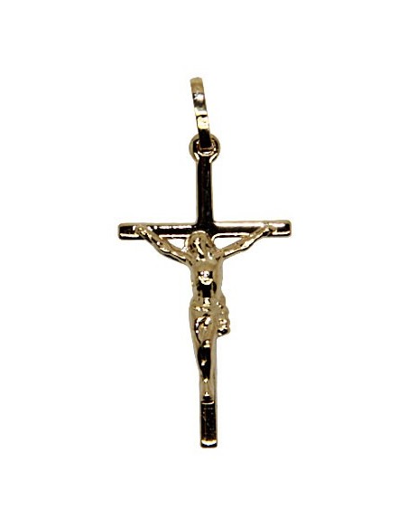 Croix avec Christ plaqué or 30 mm