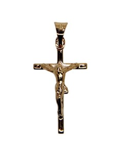 Croix Avce Christ plaqué or 30 mm