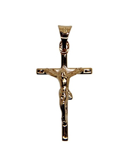 Croix Avce Christ plaqué or 30 mm