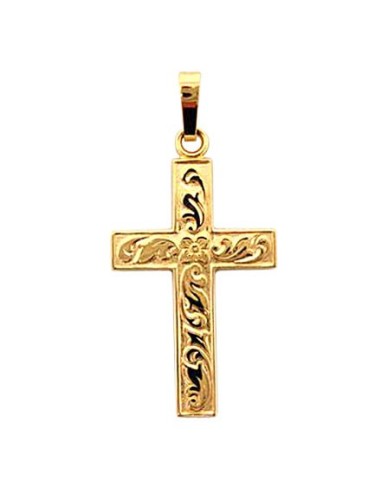 Croix avec Christ plaqué or 30 mm