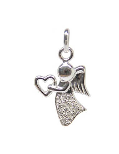 Pendentif Ange cœur 14 mm - Argent 925