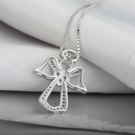 Pendentif Ange cœur Strass 20 mm - Argent 925
