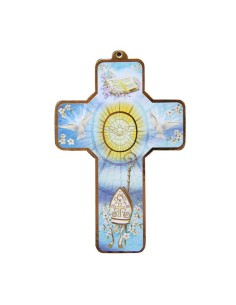 Croix en bois Arche de Noe  - 15 cm