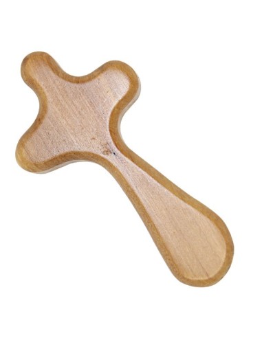 Croix en bois avec Christ 13 cm - couleur bleue