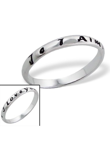 Bague "Je t'aime,I love You." - argent 925 - Taille 6 