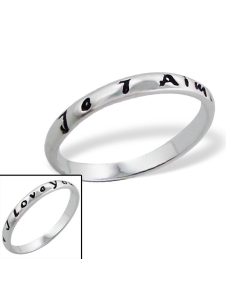 Bague "Je t'aime,I love You." - argent 925 - Taille 6 