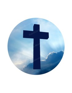 Autocollants ronds - 45 mm - "Croix bleue" - 120 pièces