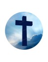 Autocollants ronds - 45 mm - "Croix bleue" - 120 pièces