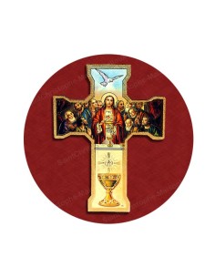 Autocollants ronds - 45 mm - "Croix bleue" - 120 pièces