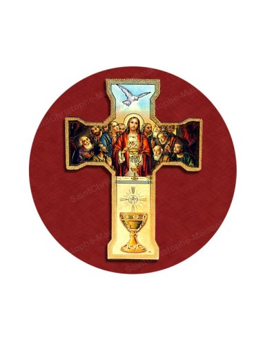 Autocollants ronds - 45 mm - "Croix bleue" - 120 pièces