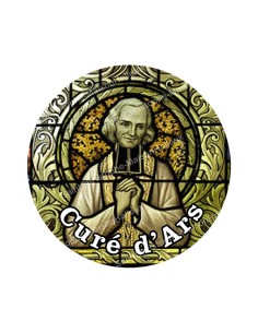 Autocollants ronds - 45mm - "Curé d'Ars" - planche 24 pièces